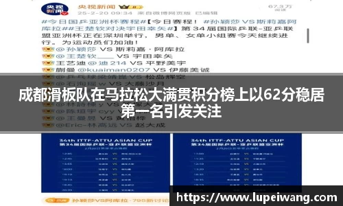 成都滑板队在马拉松大满贯积分榜上以62分稳居第一名引发关注
